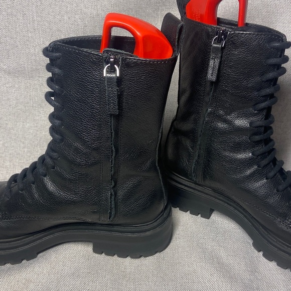 Massimo Dutti black leather combat boots. Size: EU 38 / US 7.5–8 - Picture 7 of 9